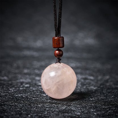 Buddha Stones White Crystal Pink Crystal Tiger Eye Smoky Quartz Protection Necklace Pendant