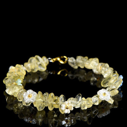 Buddha Stones Natural Aquamarine Peridot Strawberry Quartz Various Crystals Serenity Bracelet