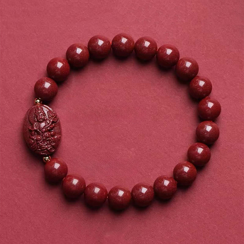 Buddha Stones the Chinese Zodiac Natal Buddha Cinnabar Blessing Bracelet