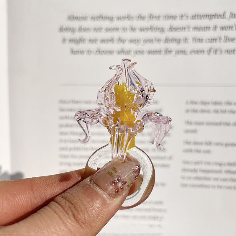 Buddha Stones Liuli Iris Flower Wisdom Ring