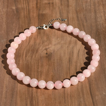 Buddha Stones 12mm Natural Crystal Aquamarine Tourmaline Bead Healing Necklace
