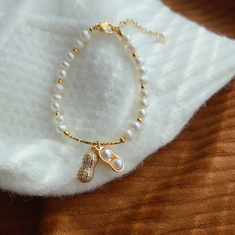 Buddha Stones Pearl Bead Peanut Good Things Happen Wisdom Bracelet