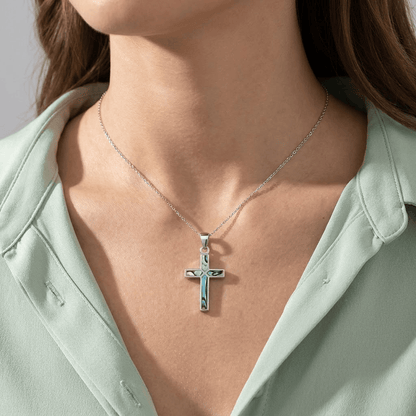 Abalone Shell Custom Cross Necklace