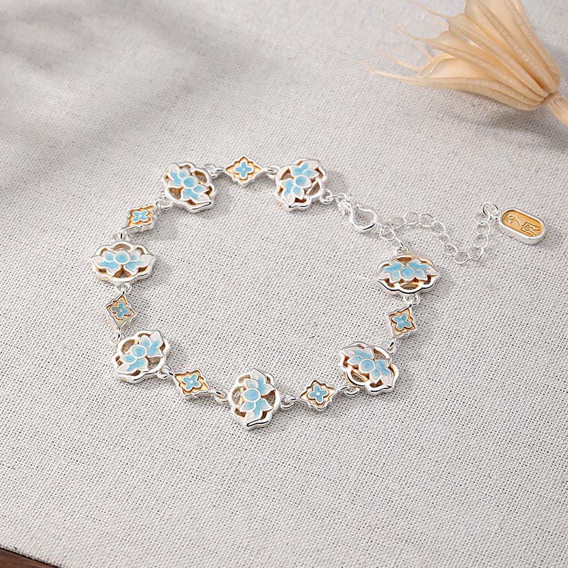 Buddha Stones Copper Enamel Lotus New Beginning Bracelet