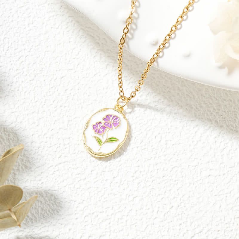 Buddha Stones Titanium Steel Birth Flower Strengthen Pendant Necklace