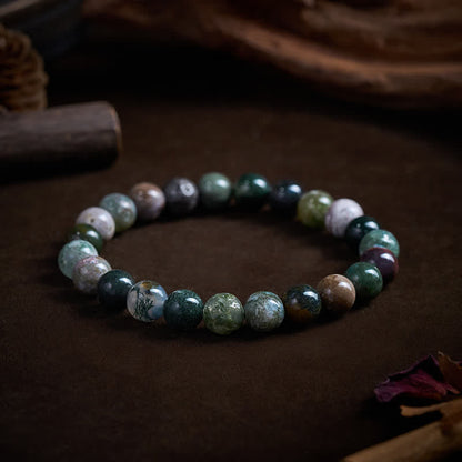 Buddha Stones Natural Stone Sea Sediment Jasper Agate Protection Peace Bracelet