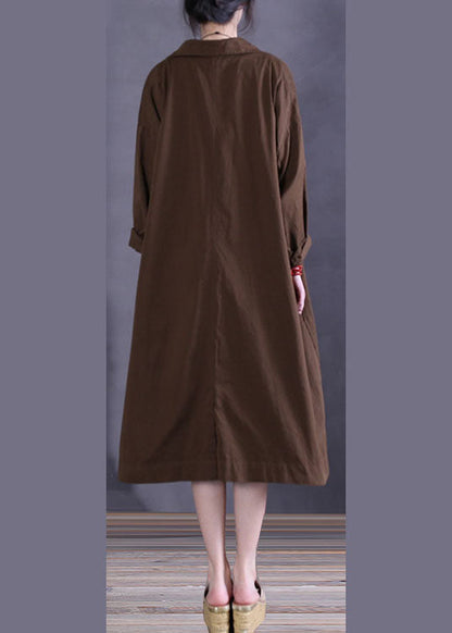 Chocolate Button Cotton Coat Spring