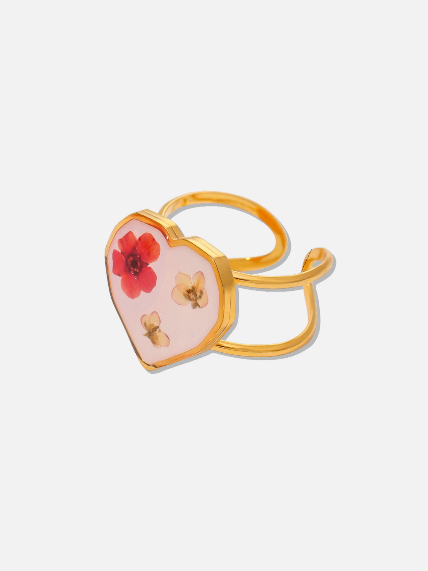 Spring Adjustable White Ring Set