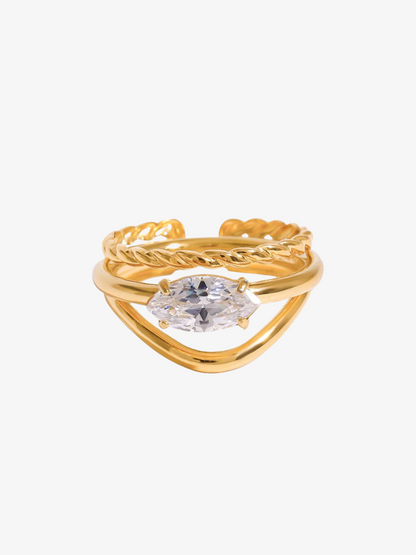 Zircon Crystal Rings Set
