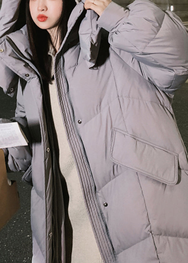 Grey Hooded Warm Canada Goose Jacket Winter