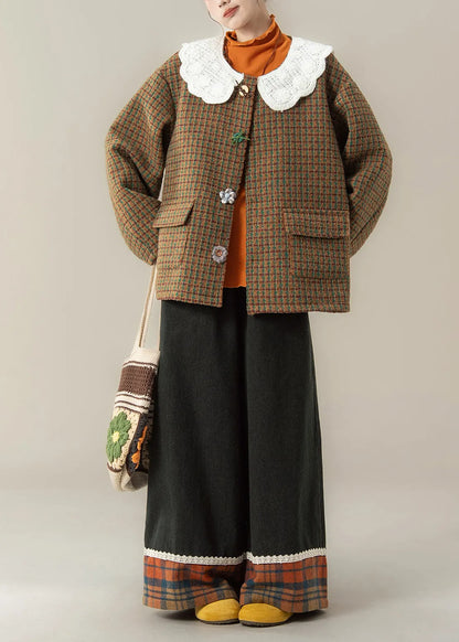 Autumn Winter New Sweet Woolen Coat T Shirt and Pants Set