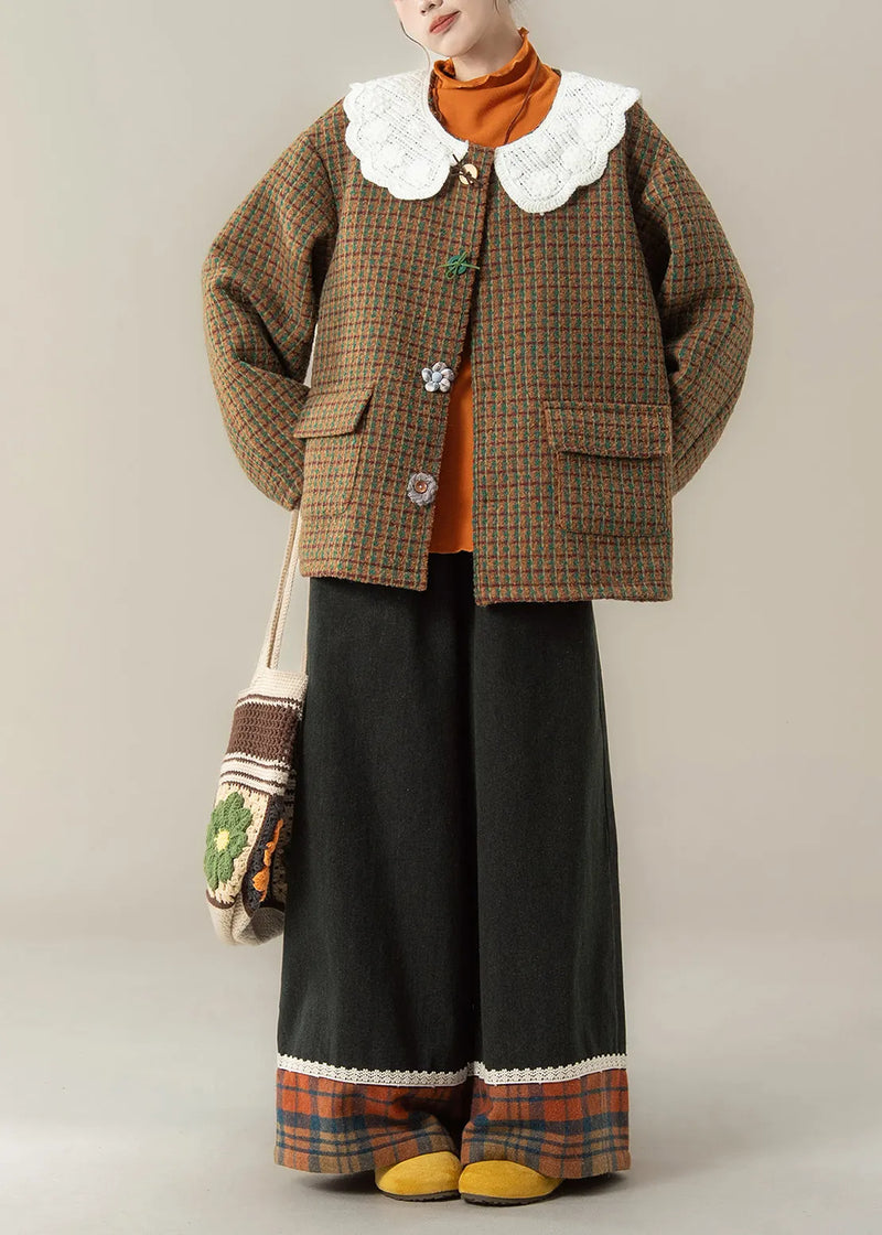 Autumn Winter New Sweet Woolen Coat T Shirt and Pants Set