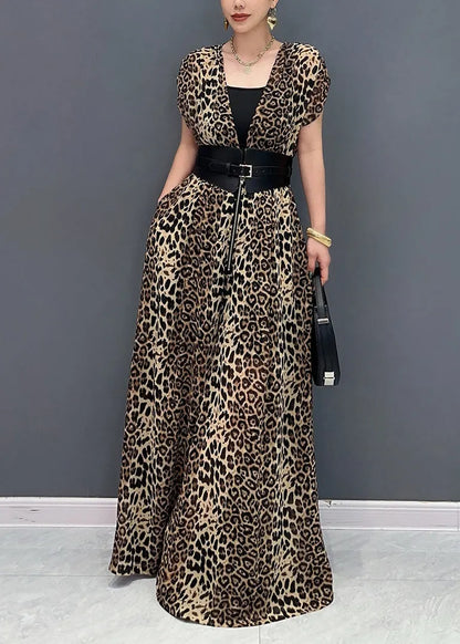 Organic Leopard Print Flattering Jumpsuits Summer