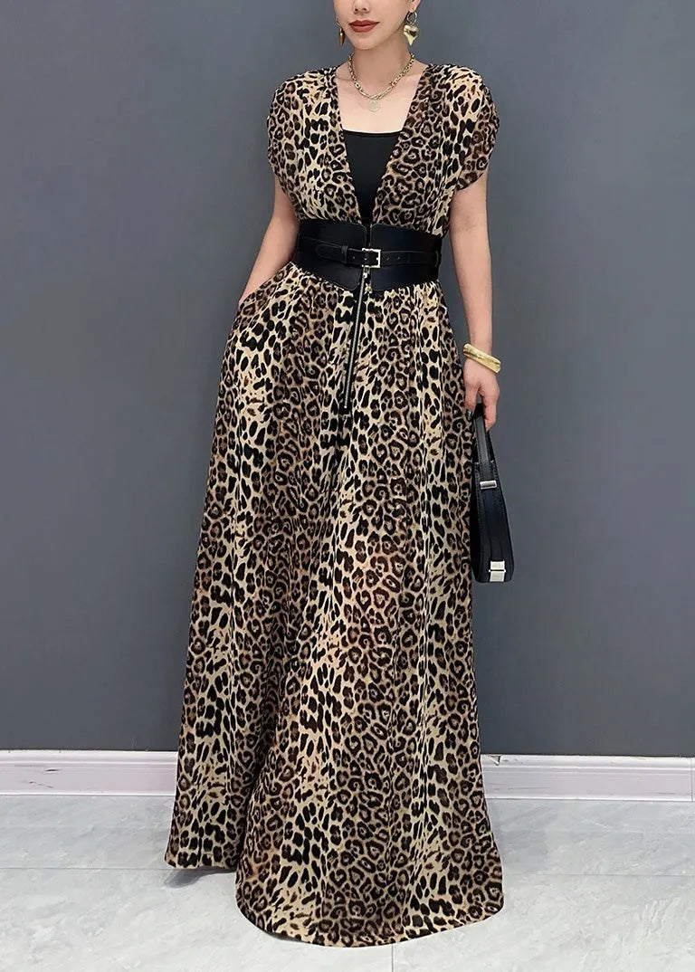 Organic Leopard Print Flattering Jumpsuits Summer