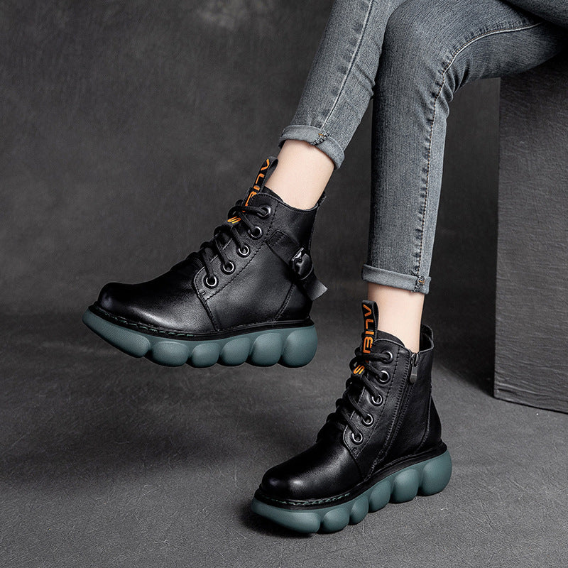 Belt Buckle Decorative Single-layer Top Layer Boots