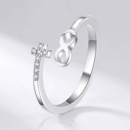 Faith & Infinity Silver Ring - (adjustable)
