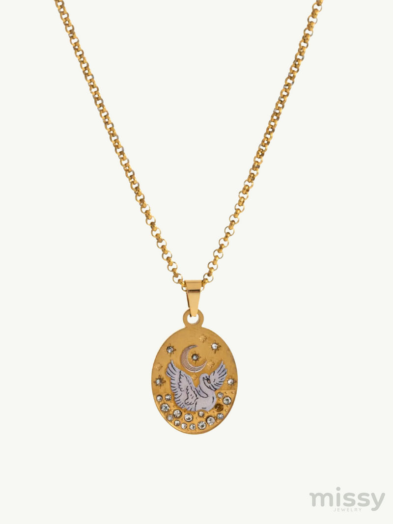 Dulce Oval Enamel Pendant Necklace