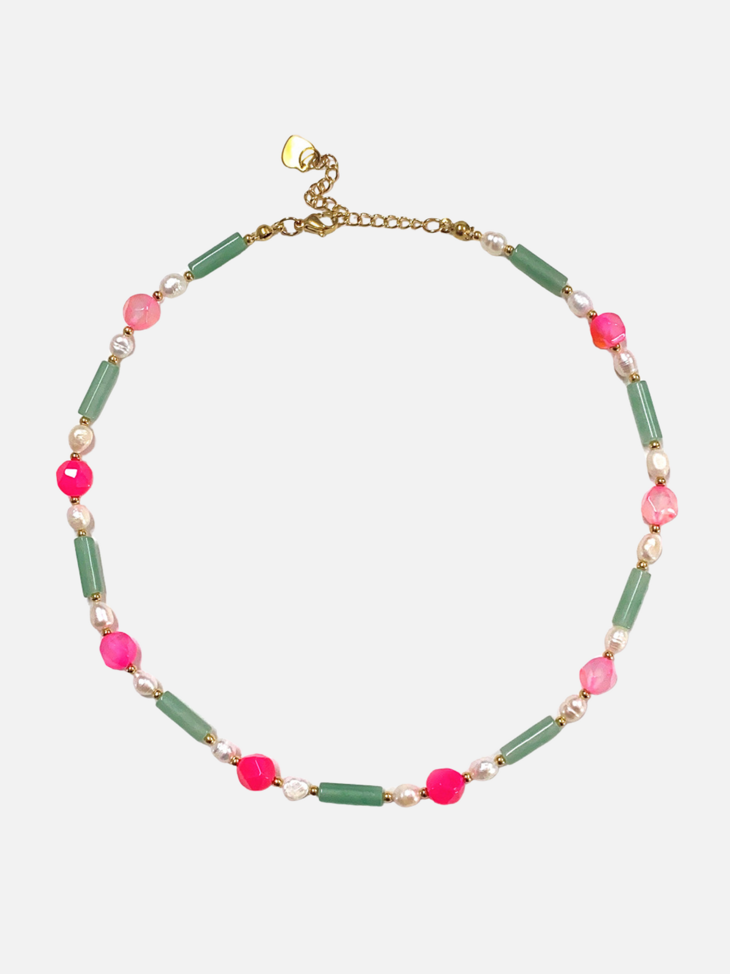 Clara Jade &amp; Pearl Beaded Necklace