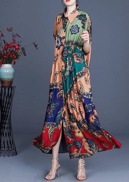Boutique Yellow Print Summer Short Sleeve Cardigan Long