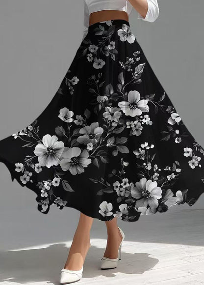 Fine Black Chiffon Skirt Exra Large Hem Summer