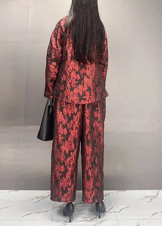 Mulberry Tops and Pants Cotton Two Pieces Set Fall