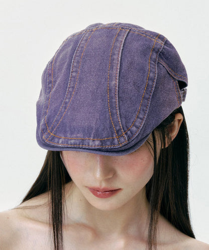 Street Purple Denim Breton Hat