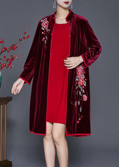 Fine Mulberry Embroideried Silk Velour Sets 2 Pieces Fall