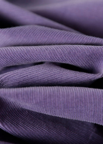 Purple Patchwork Corduroy Shirt Dresses Long Sleeve