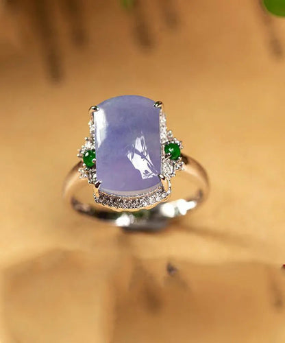 Purple Sterling Silver Overgild Gem Stone Rings