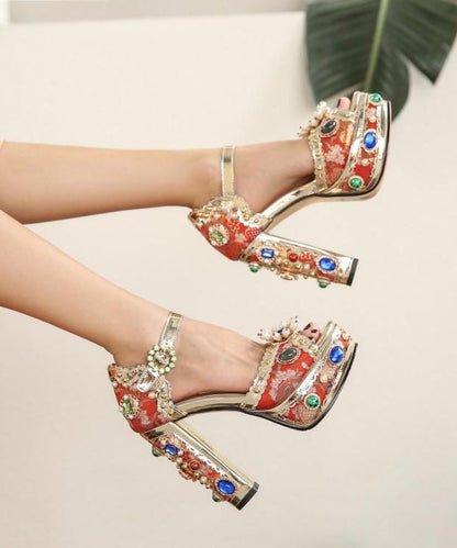 Red Zircon Gem Stone High Heels From Europe and America