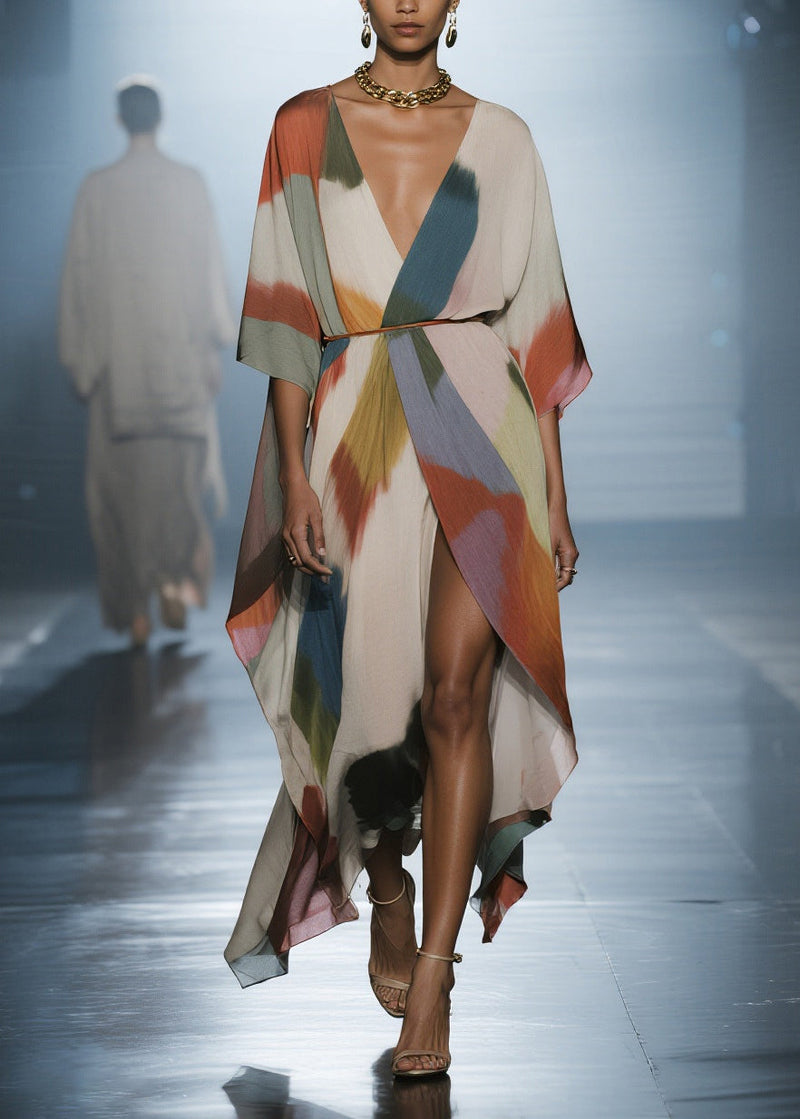 Tie Dye Draping Chiffon Loose Cardigan Summer