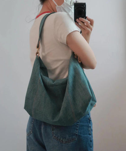 Blue Large Capacity Durable Denim Satchel Handbag