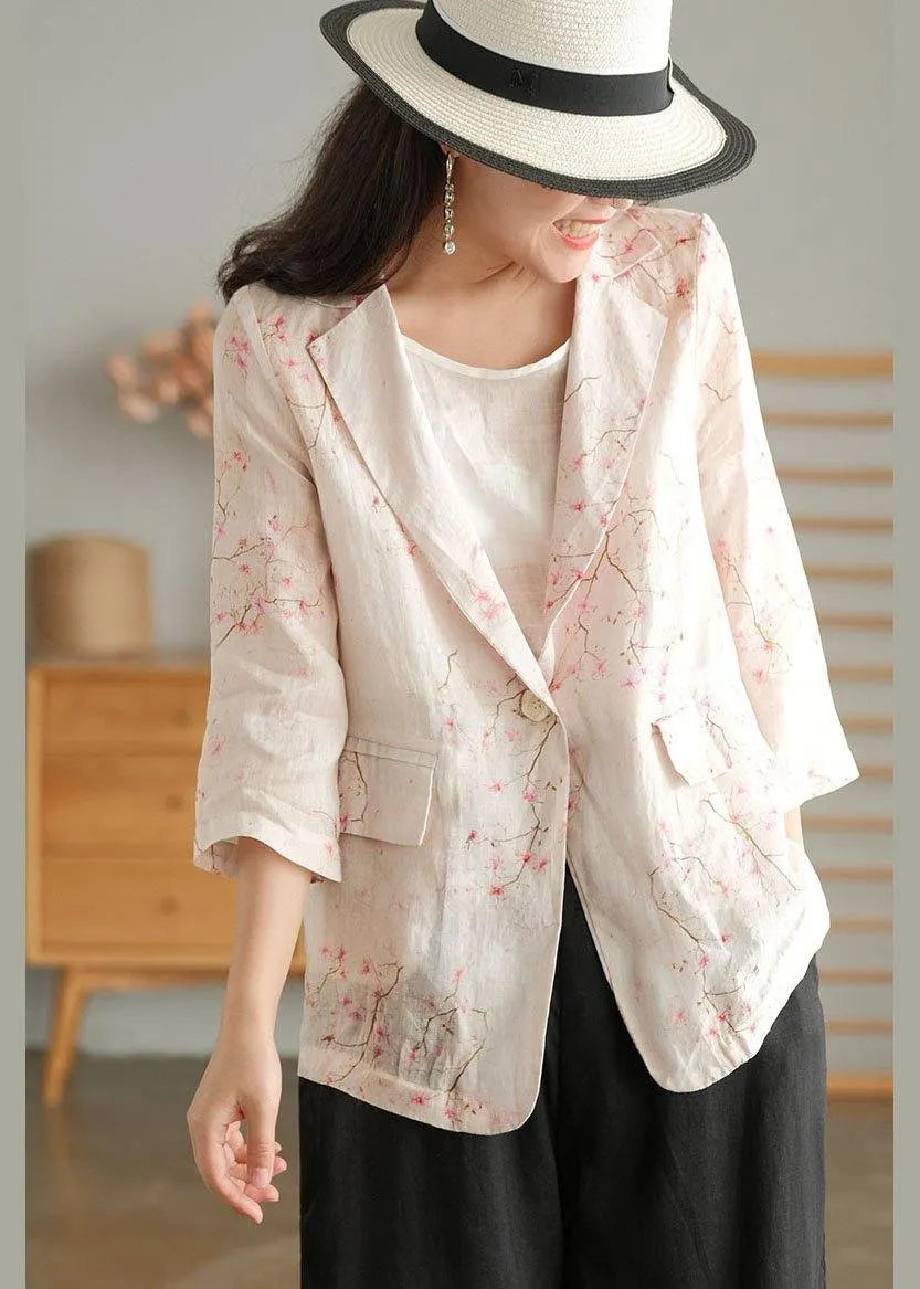 Print Pockets Summer Ramie Coat