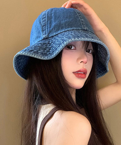 New Japanese Style Blue Denim Bucket Hat