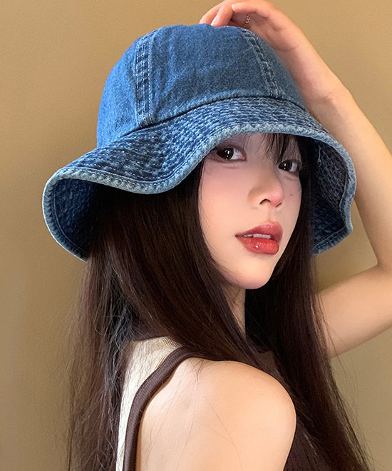 New Japanese Style Blue Denim Bucket Hat