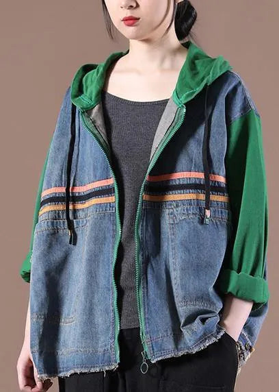 Hooded Spring Maxi Coat Green Clothing Jackets