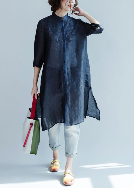 Light Blue High Waist Cotton Denim Pants Fall