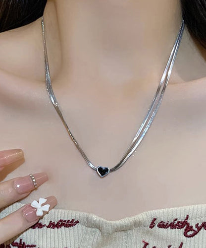 Silk Sterling Silver Double-layer Pendant Necklace