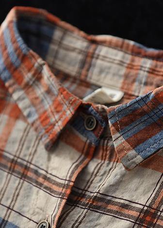 Diy Blue Plaid Blouses for Lapel Pockets Art Spring Tops