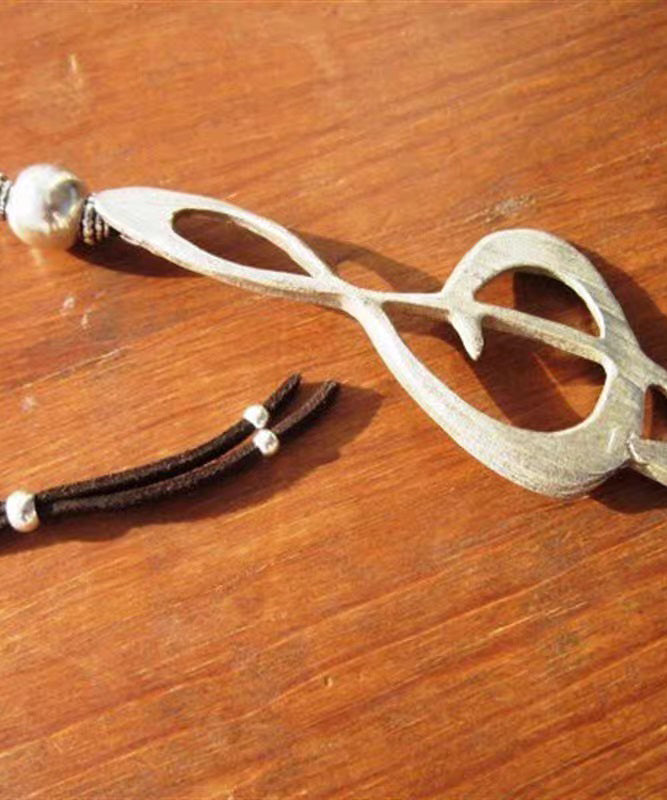 Silver Alloy Leather Pearl European American Pendant Necklace