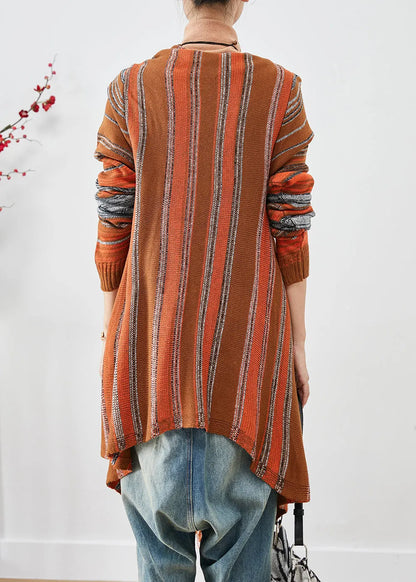 Art Khaki Turtle Neck Tasseled Long Sweater Winter