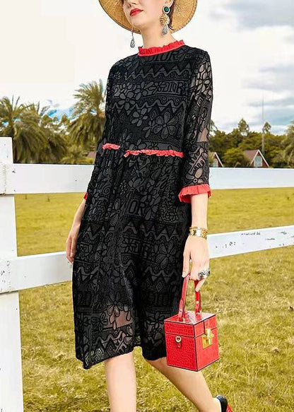 Diy Black Ruffled Velour Dress Spring