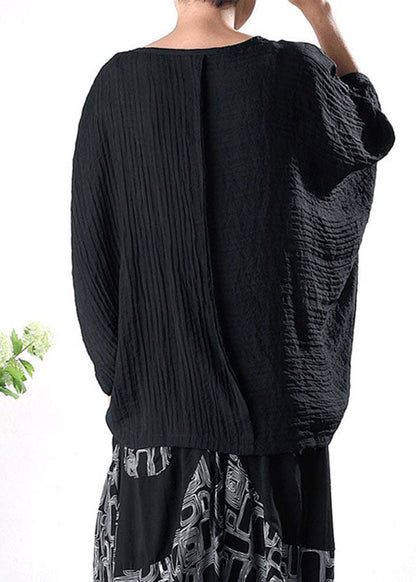 Classy Blue Loose Bat Wing Sleeve Shirts Spring