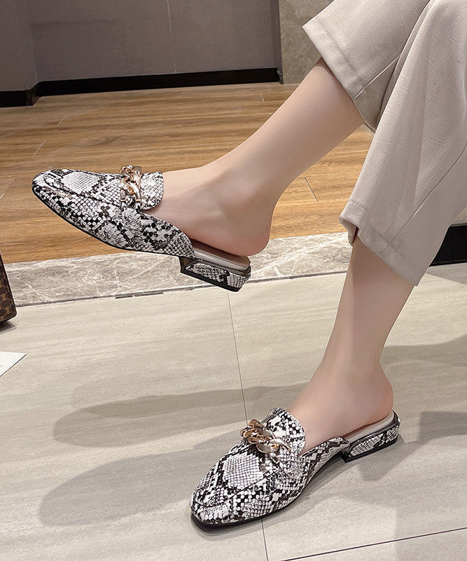 Green Serpentine Splicing Chain Slide Sandals