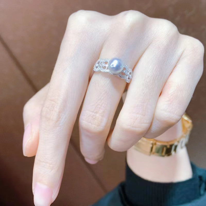 Lace 6.5-7mm Japanese Akoya Pearl Ring