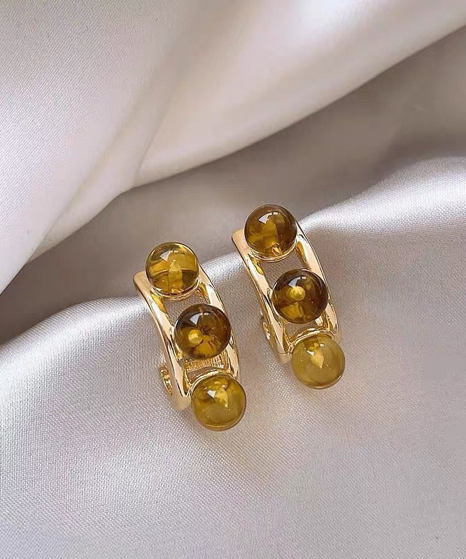 New Gold Sterling Silver Overgild Pearl Hoop Earrings
