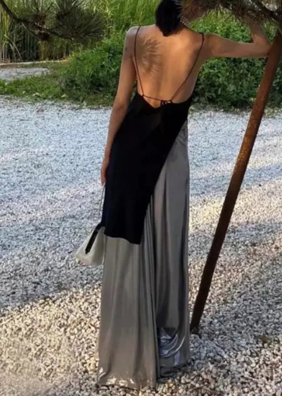 Halte Backless Top and Pants Skirt Two-piece Set Sleeveless