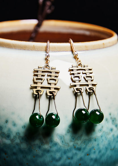 Turquoise Wedding Copper Drop Earrings