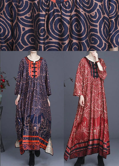 Diy Red Print Oriental Asymmetrical Design Dresses Summer Spring