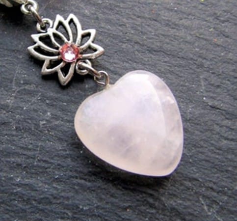 Serenity Rose Quartz Heart Healing Necklace
